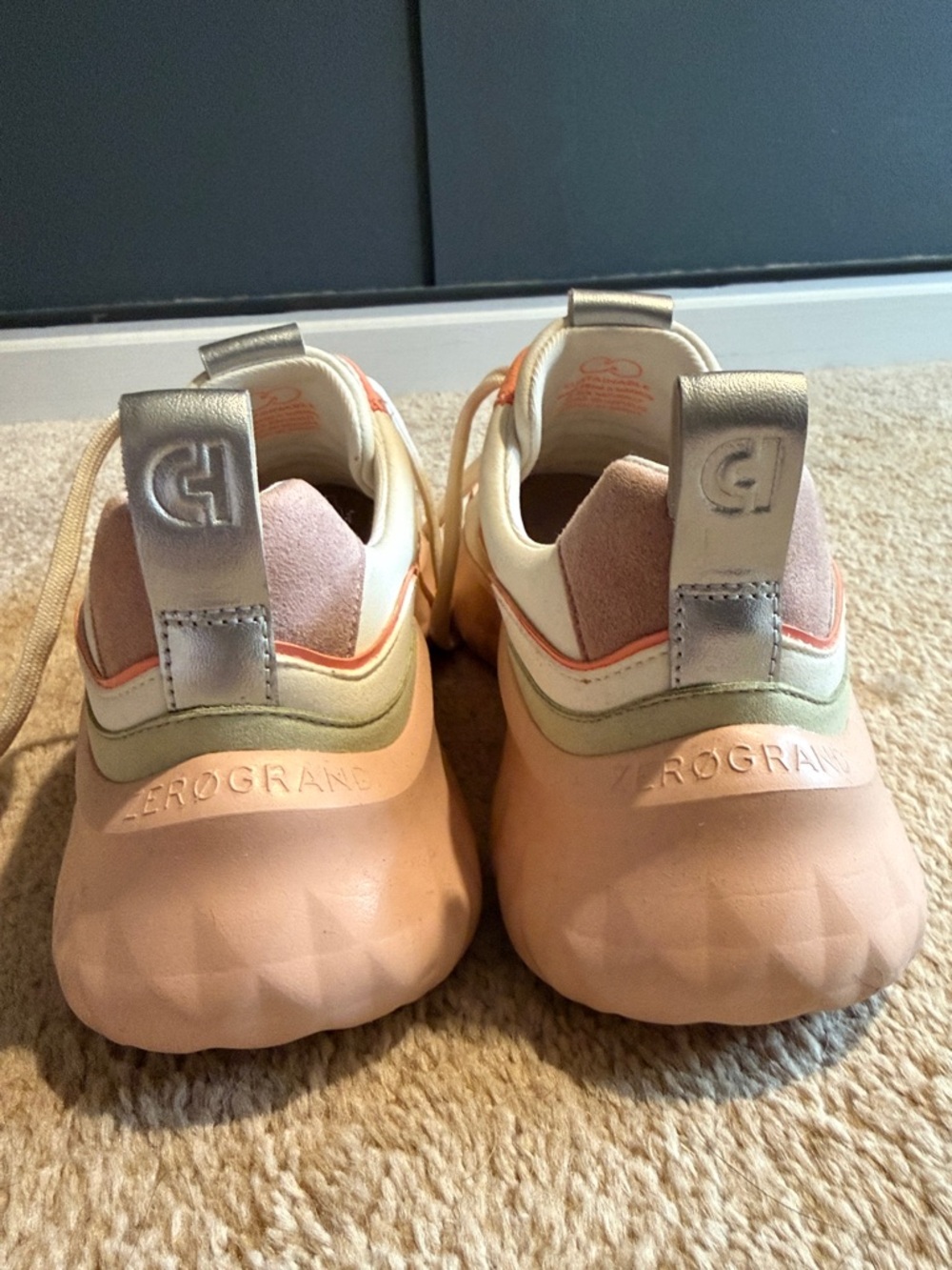 Cole Haan Women's Cream and Pink Zerogrand Platform Sneakers - Picture 3 of 7